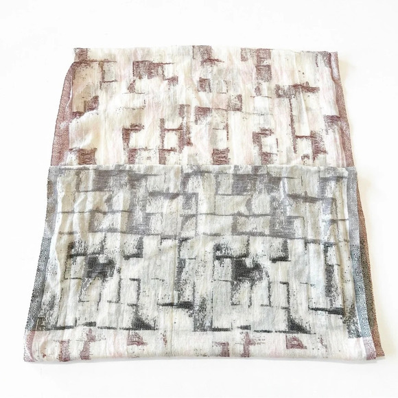 J‎ Jill Muted Watercolor Infinity Scarf Lightweight Gauzy Cotton Vacation Cruise - Picture 3 of 7